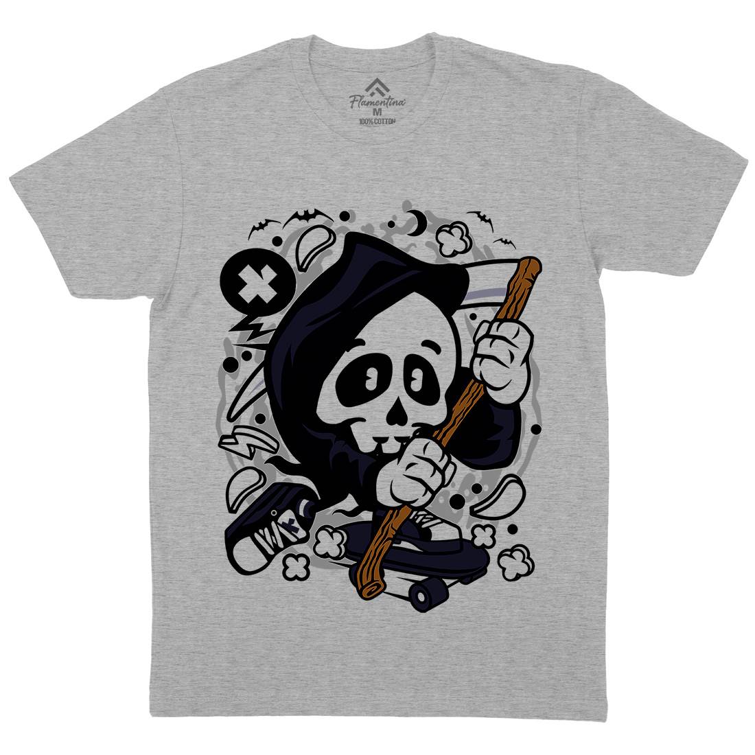 Grim Reaper Skater Mens Crew Neck T-Shirt Skate C130