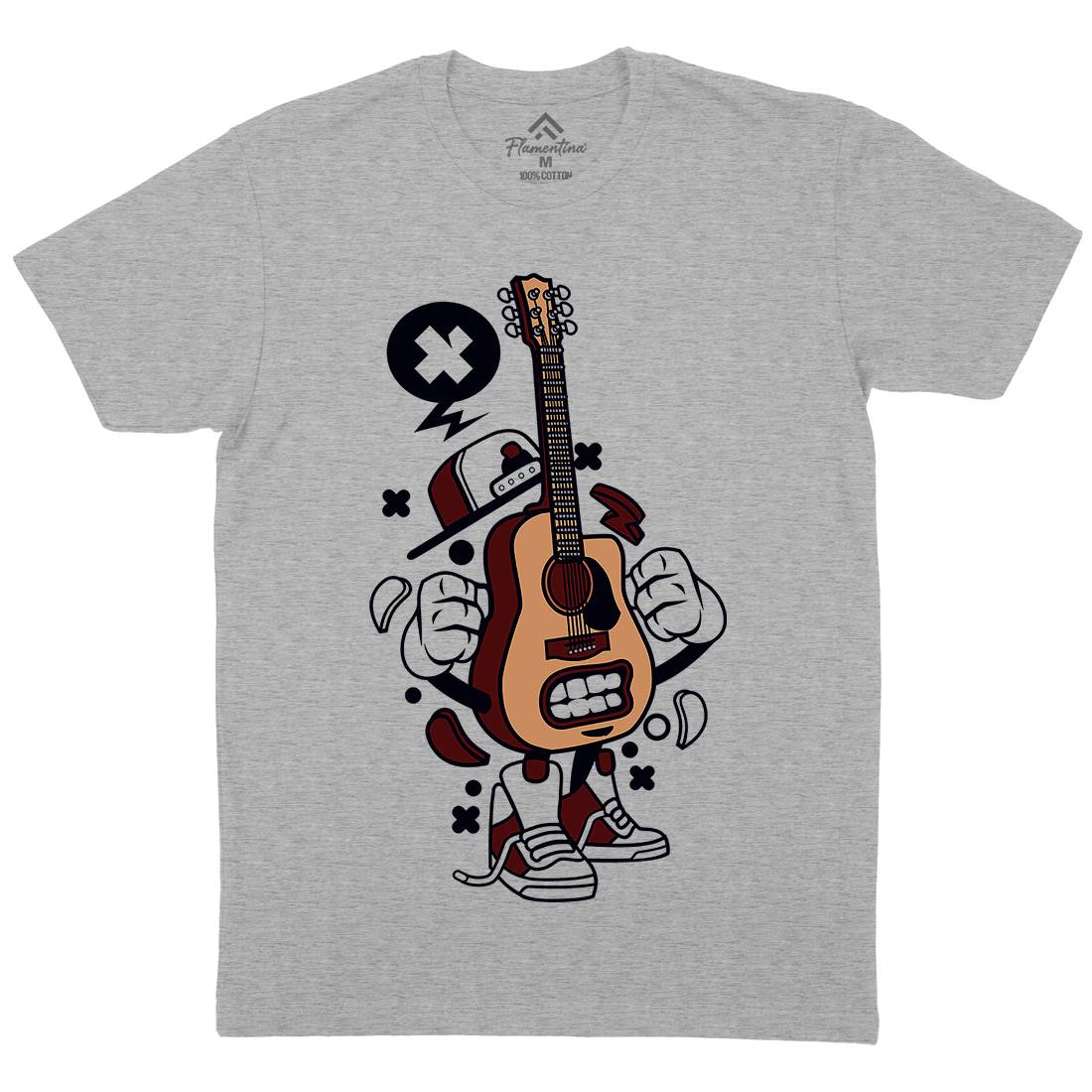 Guitar Mens Organic Crew Neck T-Shirt Music C131