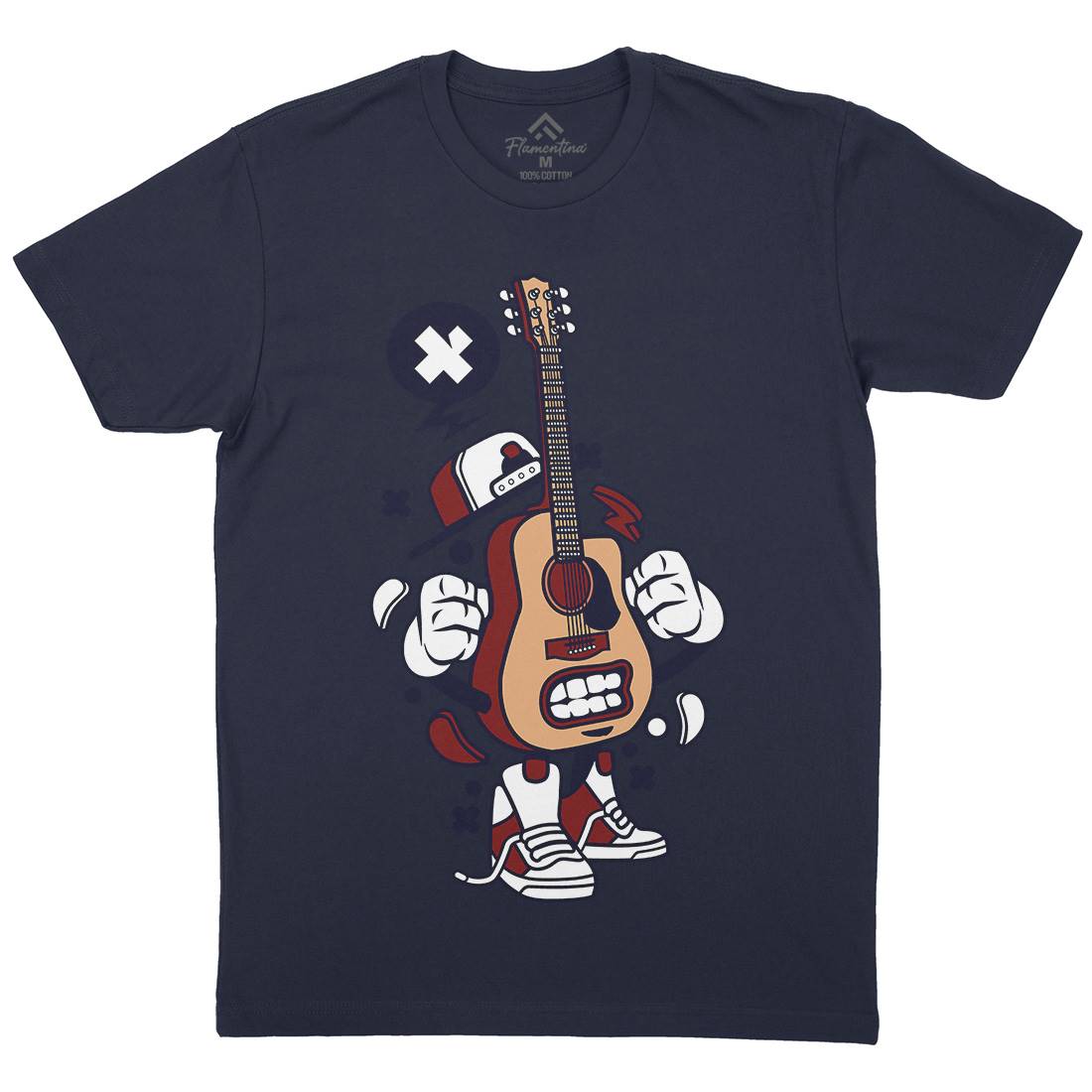 Guitar Mens Organic Crew Neck T-Shirt Music C131