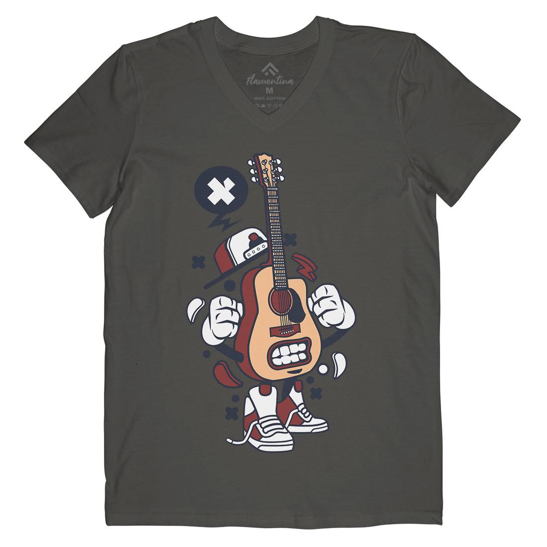 Guitar Mens V-Neck T-Shirt Music C131