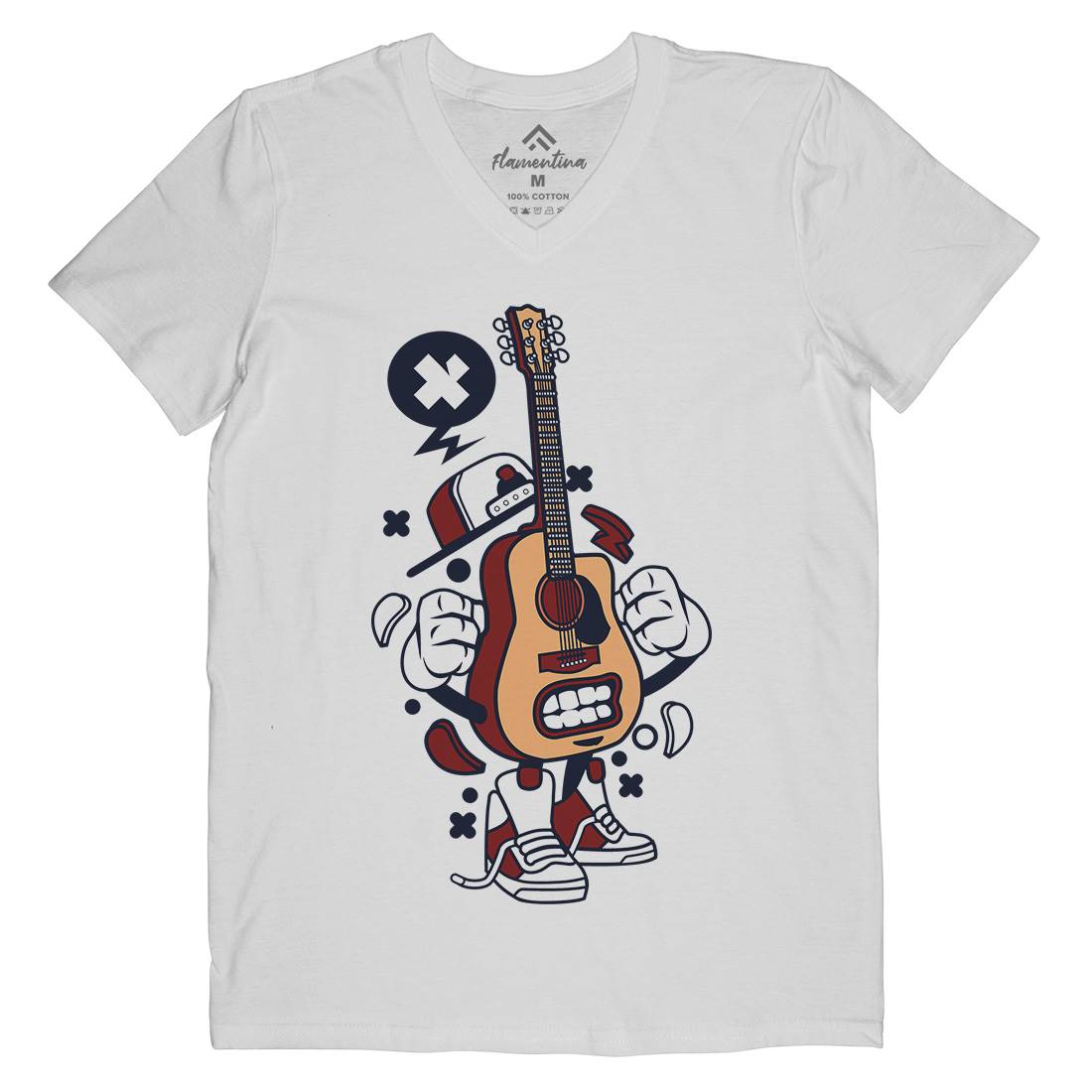 Guitar Mens V-Neck T-Shirt Music C131
