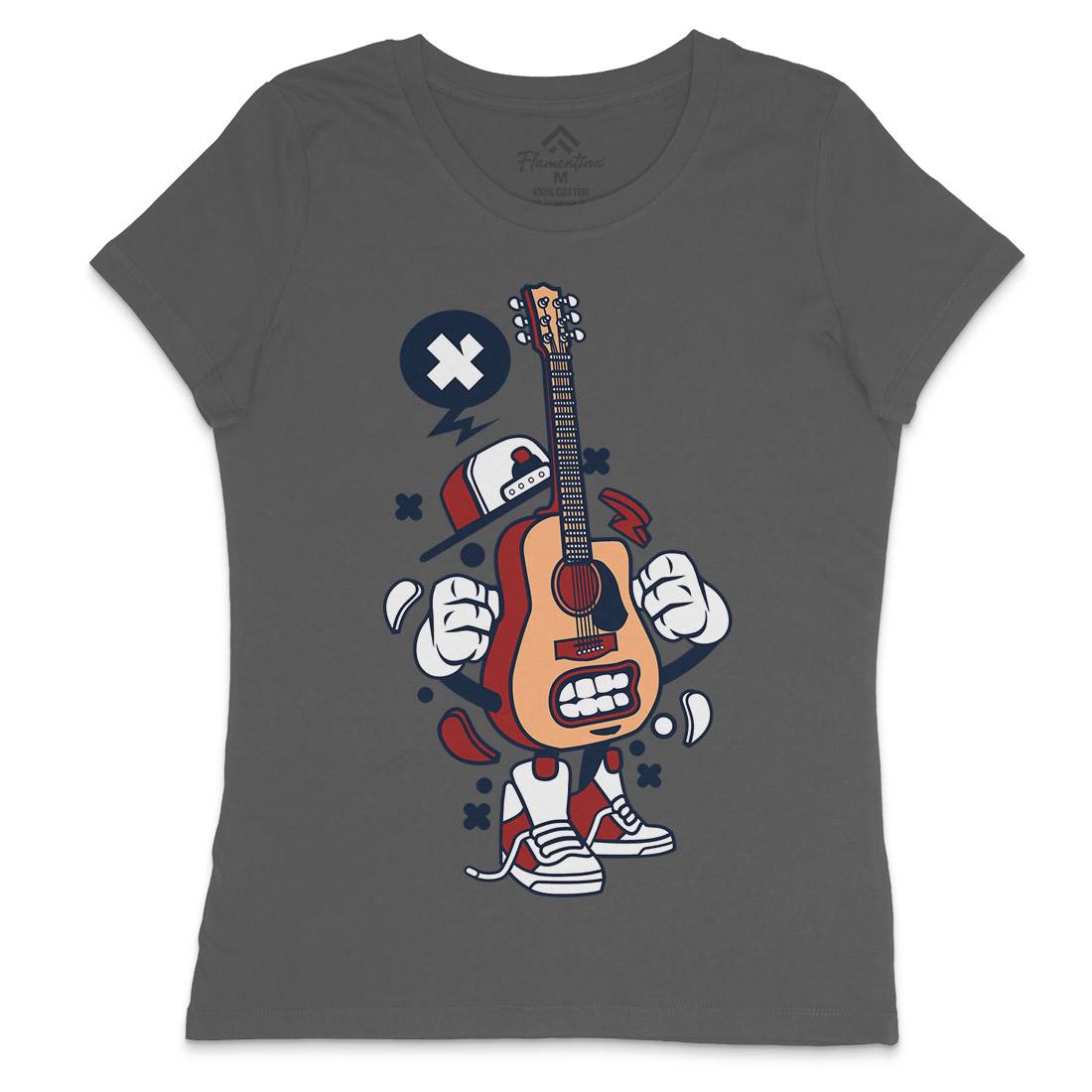 Guitar Womens Crew Neck T-Shirt Music C131