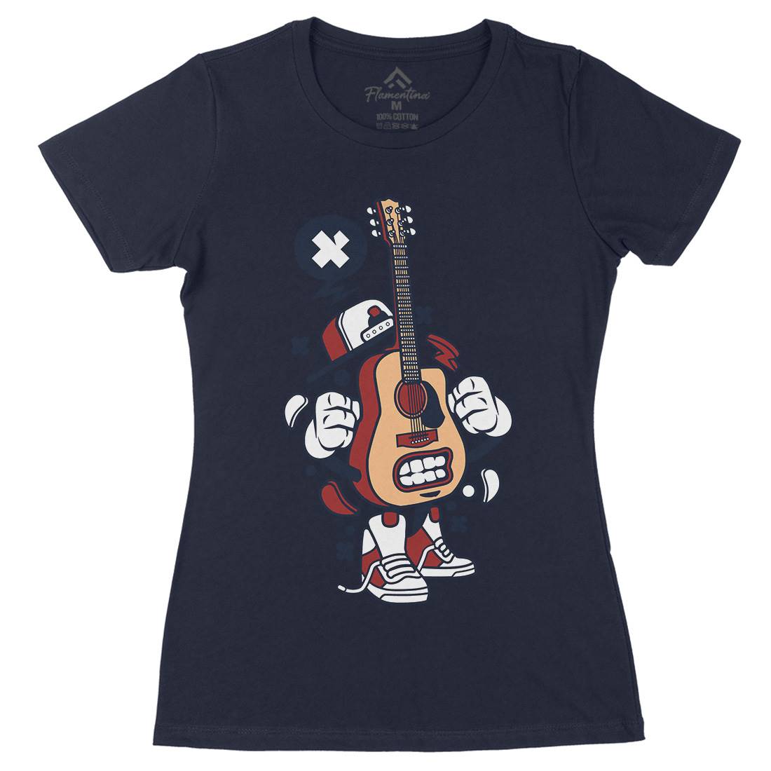 Guitar Womens Organic Crew Neck T-Shirt Music C131