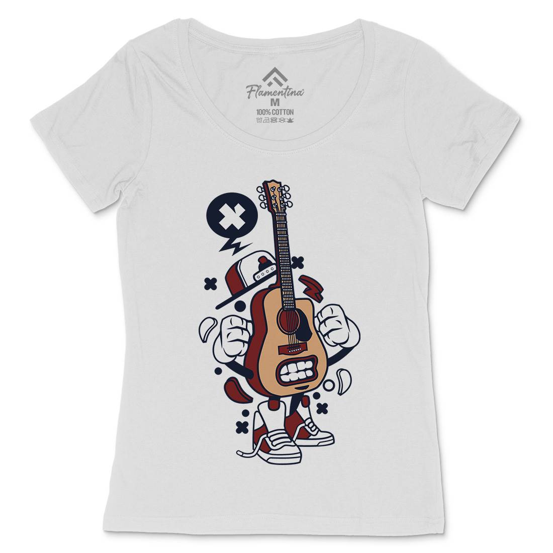 Guitar Womens Scoop Neck T-Shirt Music C131