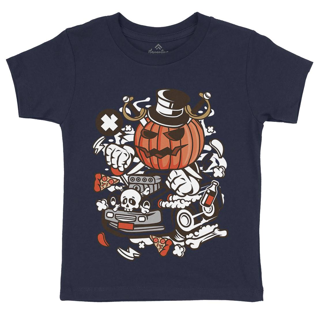 Halloween Hot Rod Kids Crew Neck T-Shirt Cars C132