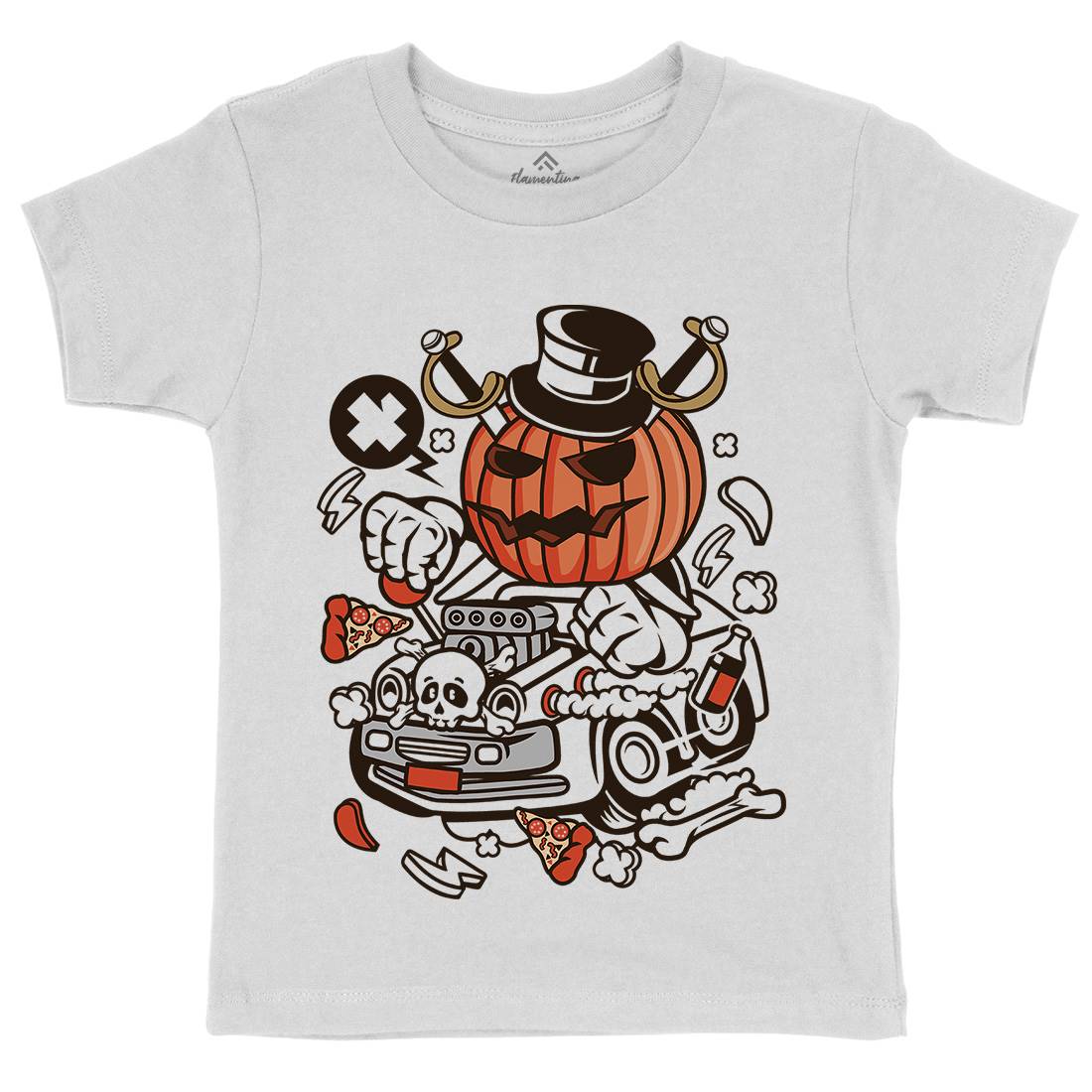 Halloween Hot Rod Kids Crew Neck T-Shirt Cars C132