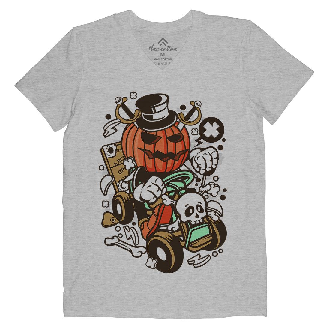 Ride Mens Organic V-Neck T-Shirt Halloween C133