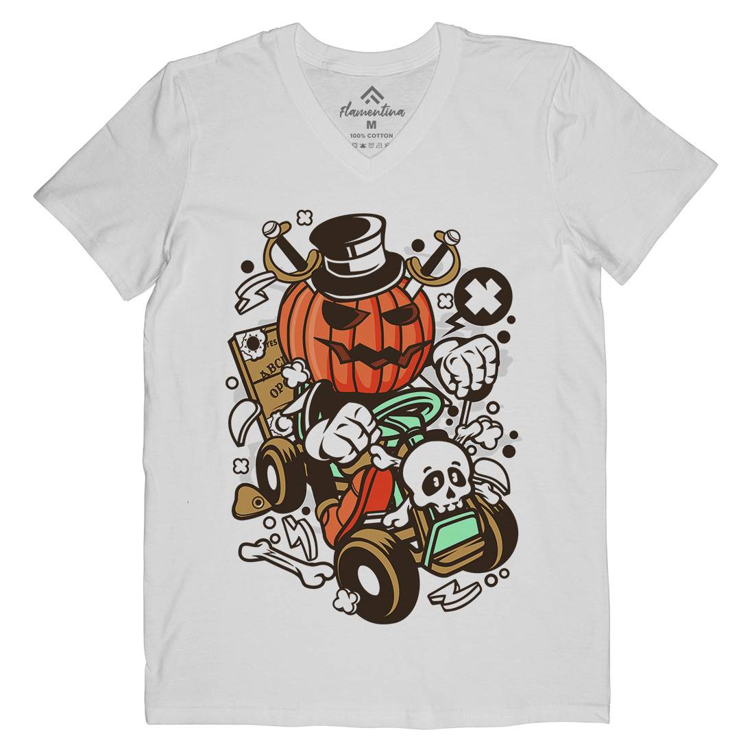 Ride Mens V-Neck T-Shirt Halloween C133