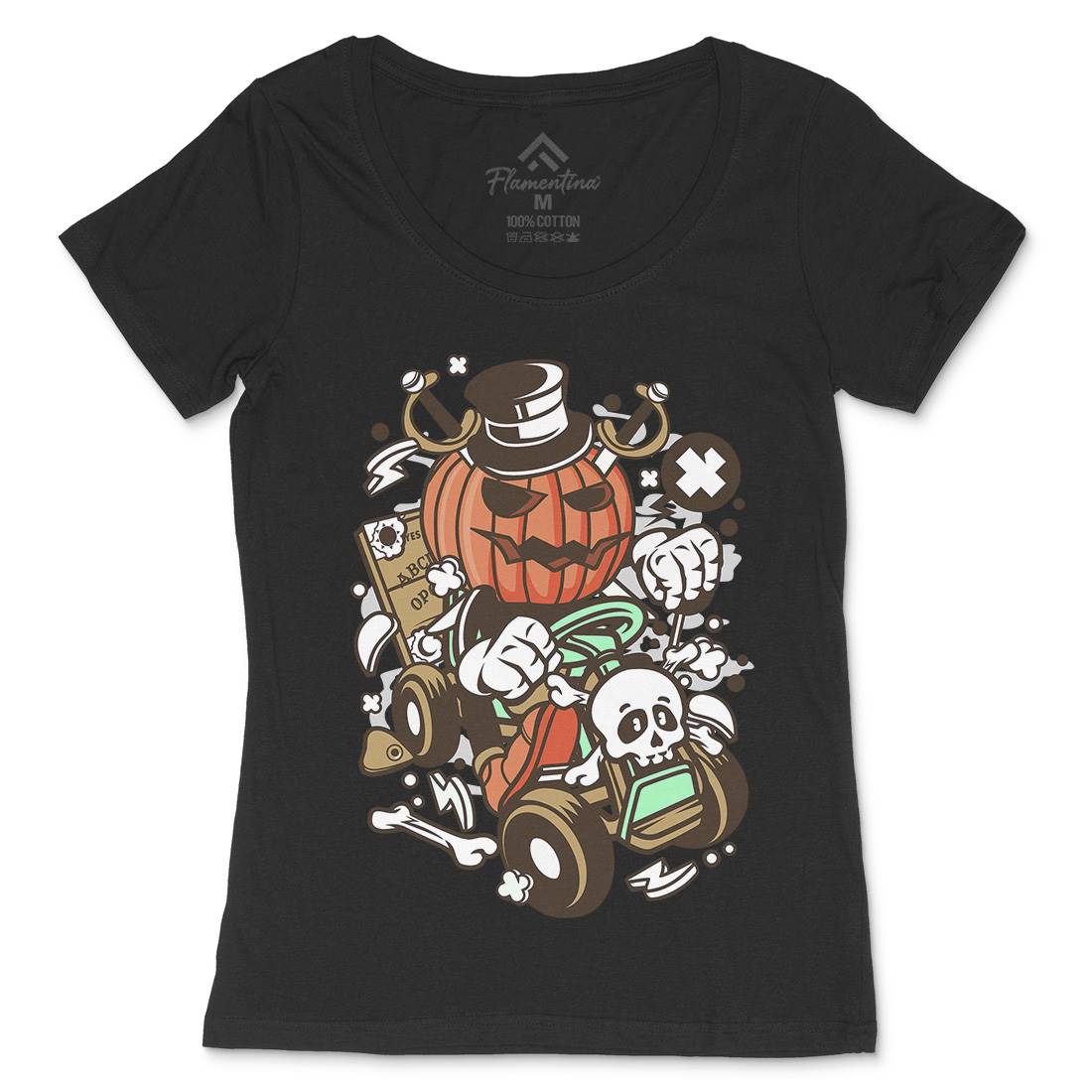 Ride Womens Scoop Neck T-Shirt Halloween C133
