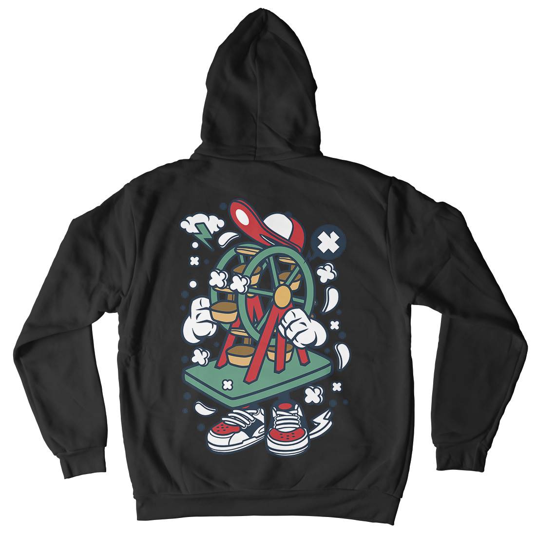 High Roller Mens Hoodie With Pocket Retro C134