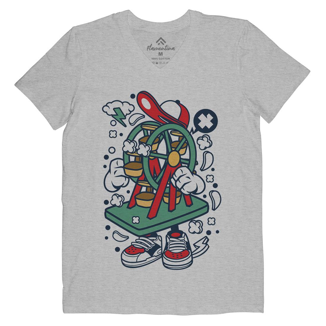 High Roller Mens V-Neck T-Shirt Retro C134