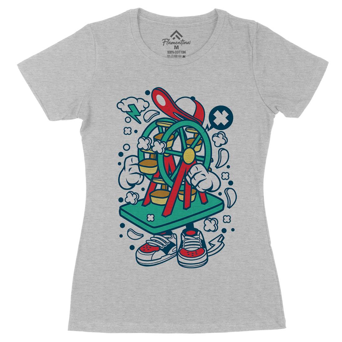 High Roller Womens Organic Crew Neck T-Shirt Retro C134
