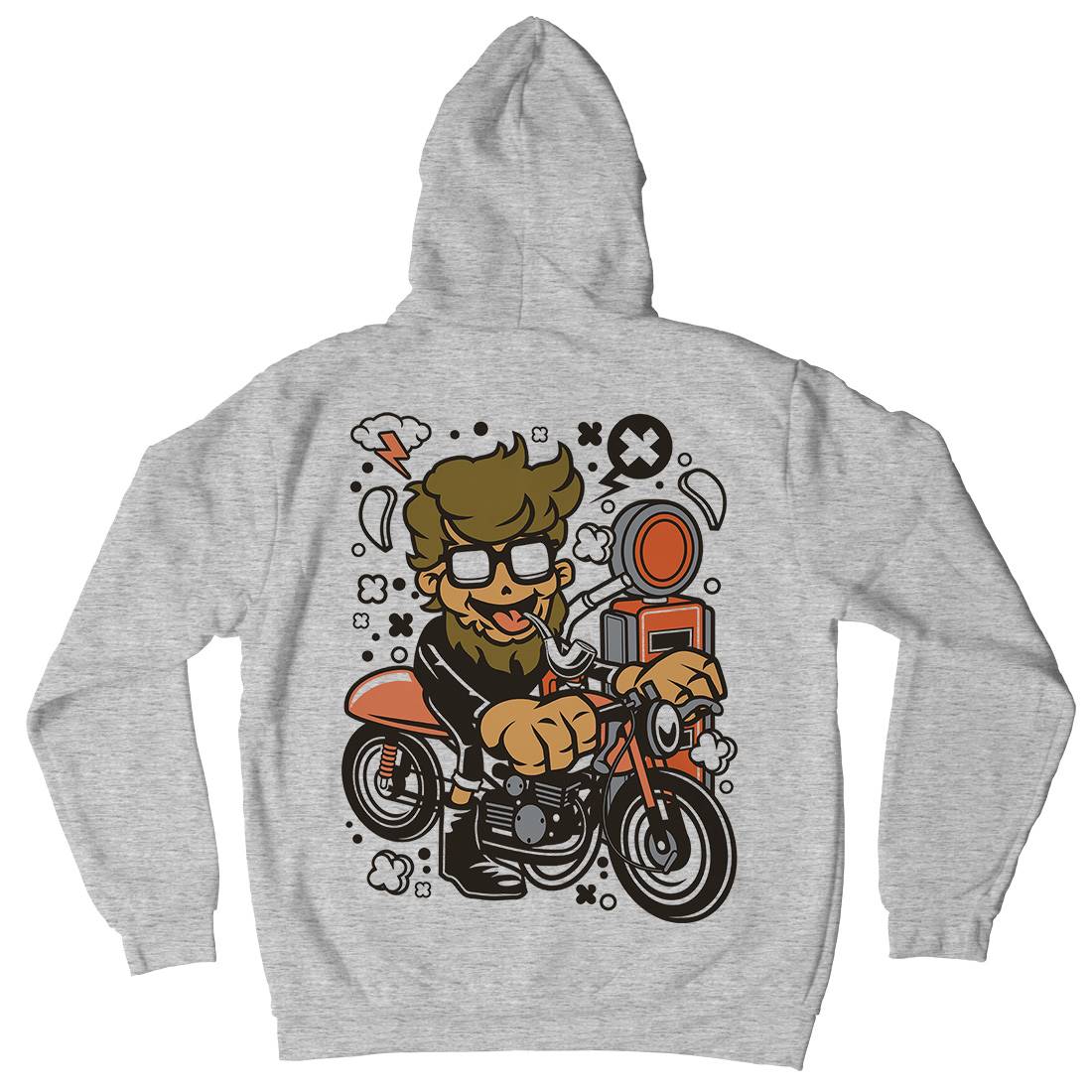 Hipster Caferacer Kids Crew Neck Hoodie Barber C136