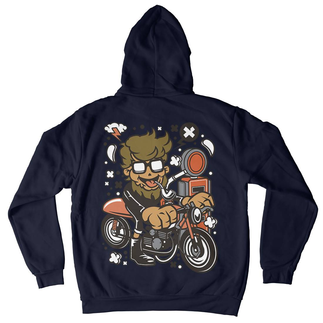 Hipster Caferacer Kids Crew Neck Hoodie Barber C136