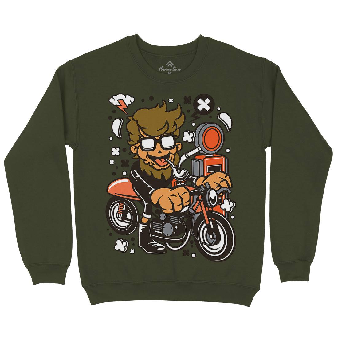 Hipster Caferacer Mens Crew Neck Sweatshirt Barber C136