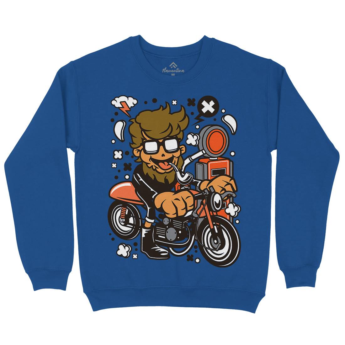Hipster Caferacer Kids Crew Neck Sweatshirt Barber C136