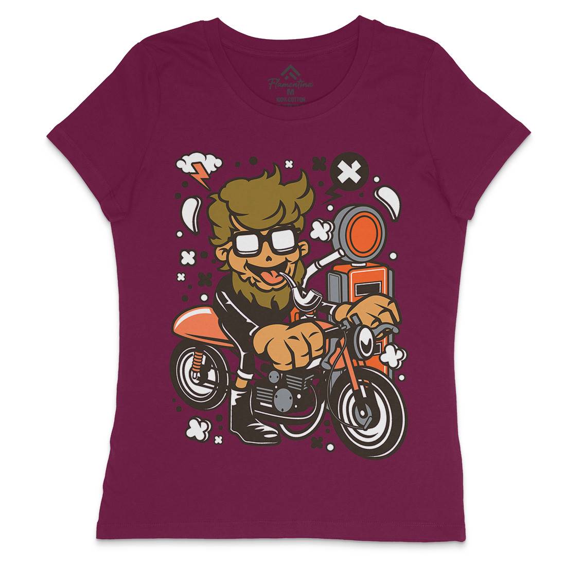 Hipster Caferacer Womens Crew Neck T-Shirt Barber C136