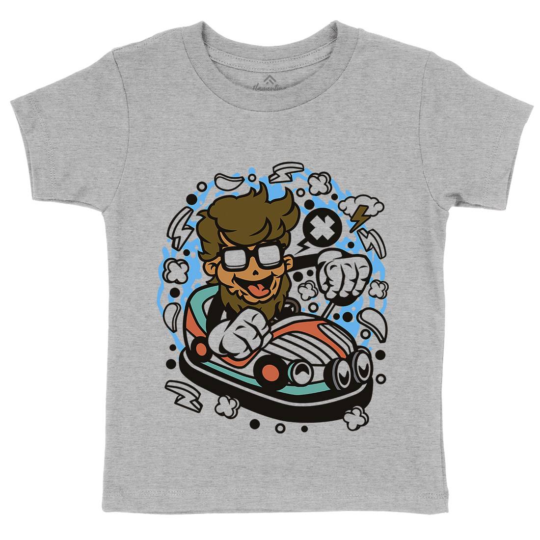 Hipster Car Toy Kids Crew Neck T-Shirt Barber C137