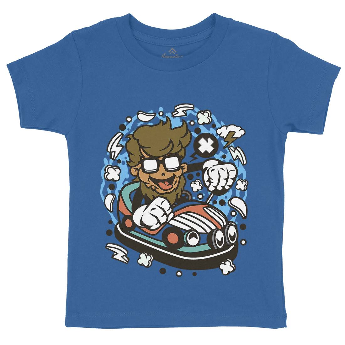 Hipster Car Toy Kids Crew Neck T-Shirt Barber C137