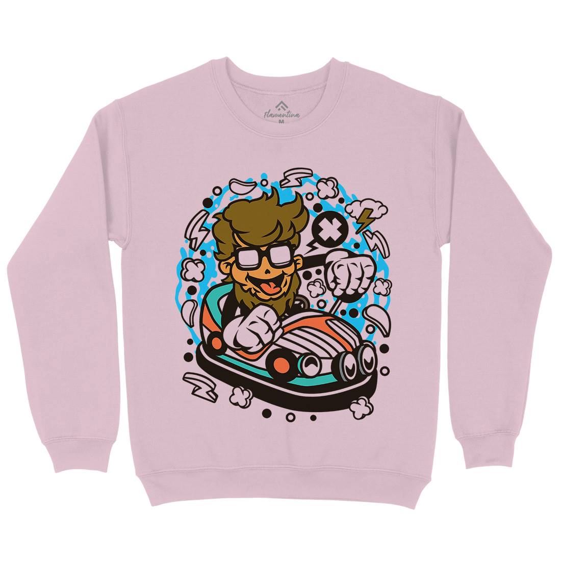 Hipster Car Toy Kids Crew Neck Sweatshirt Barber C137