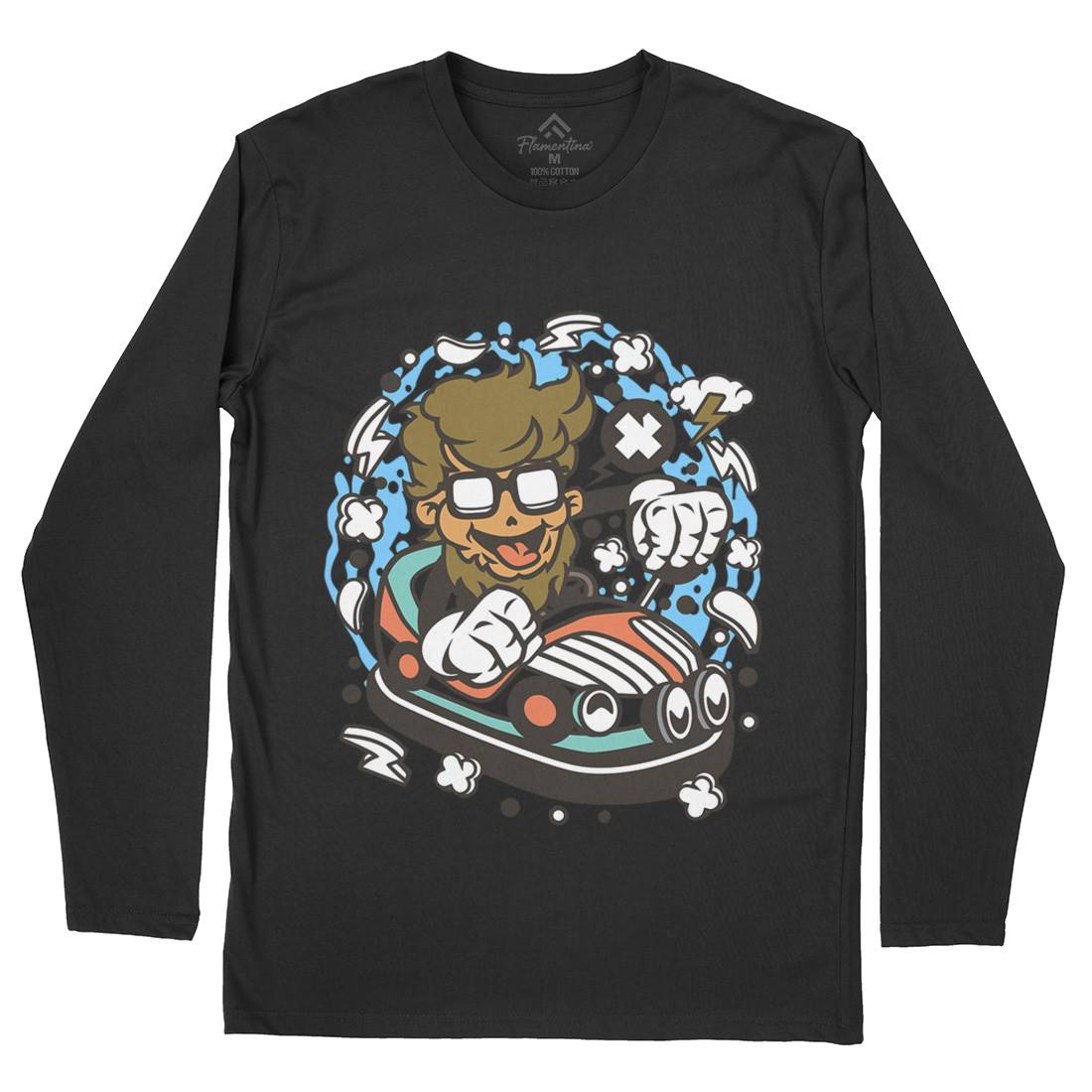 Hipster Car Toy Mens Long Sleeve T-Shirt Barber C137