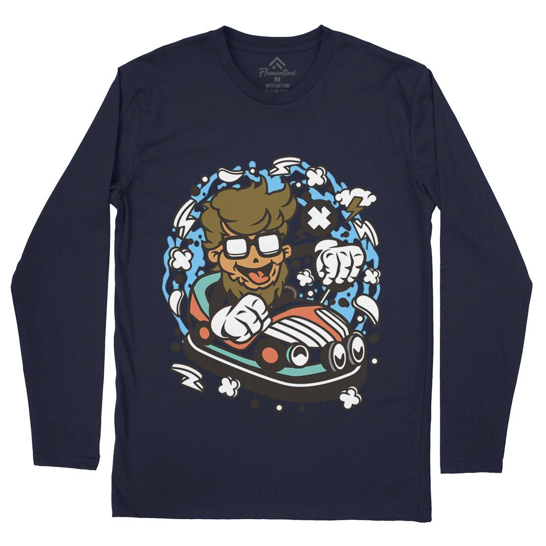 Hipster Car Toy Mens Long Sleeve T-Shirt Barber C137