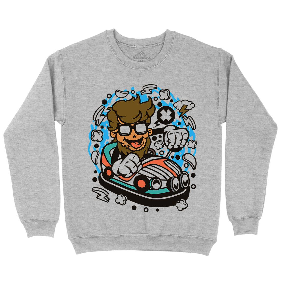 Hipster Car Toy Mens Crew Neck Sweatshirt Barber C137