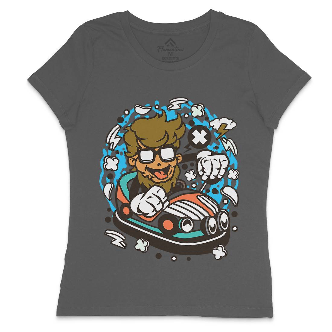 Hipster Car Toy Womens Crew Neck T-Shirt Barber C137