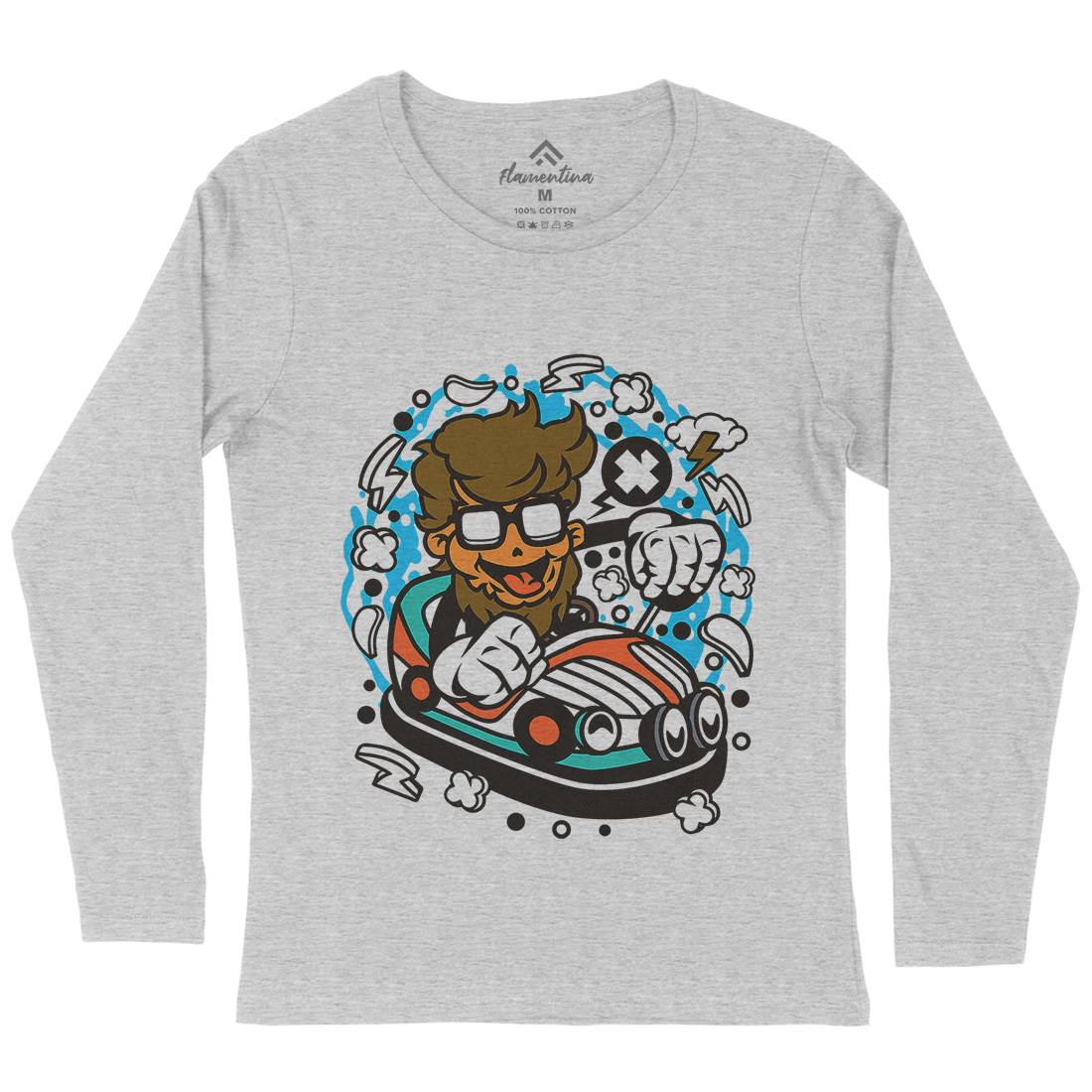 Hipster Car Toy Womens Long Sleeve T-Shirt Barber C137