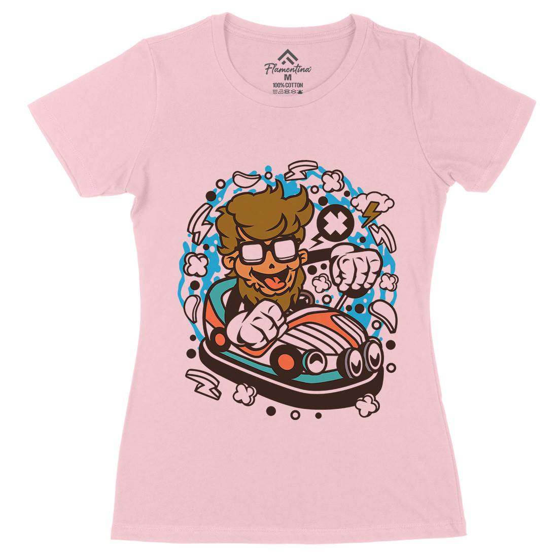Hipster Car Toy Womens Organic Crew Neck T-Shirt Barber C137