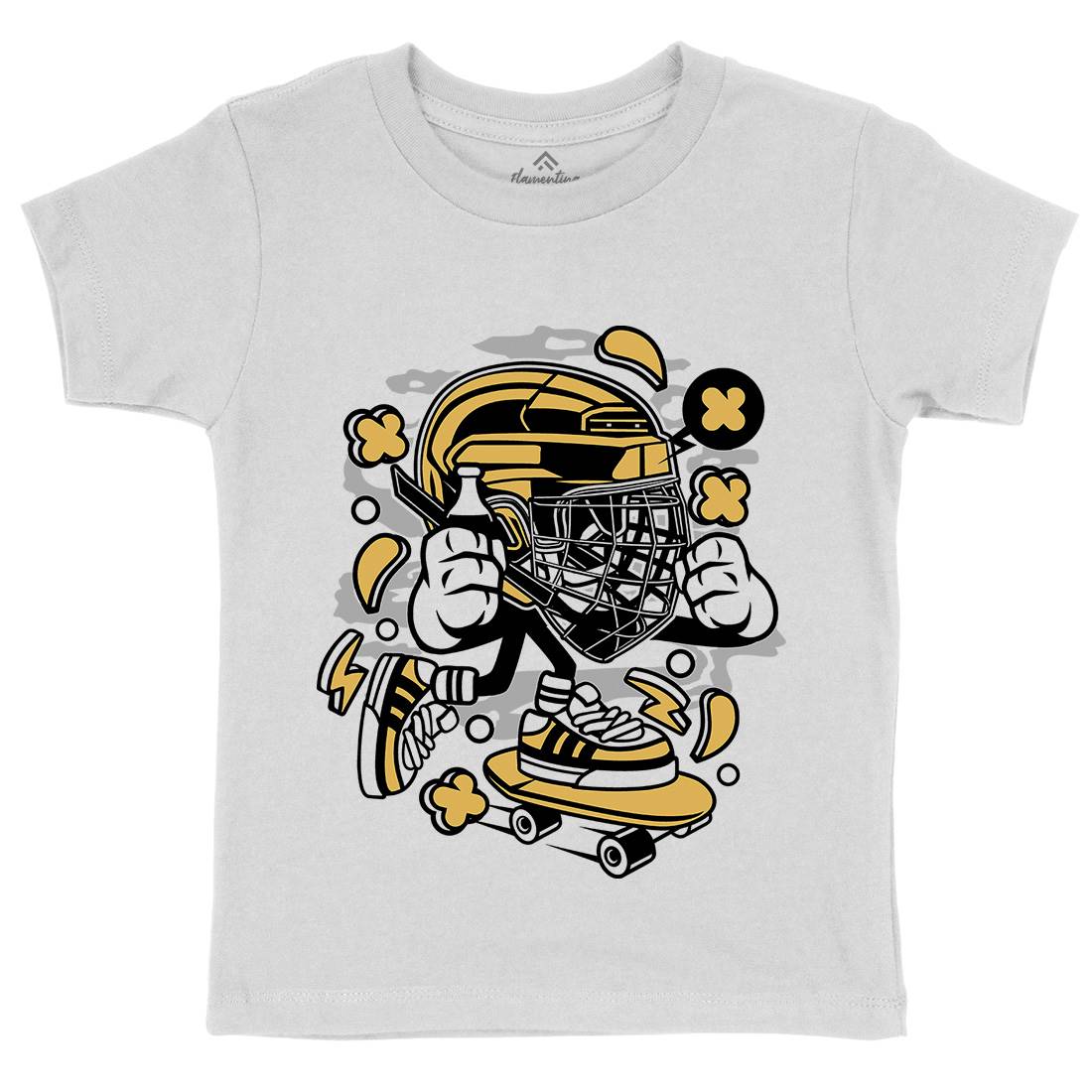 Hockey Skater Kids Crew Neck T-Shirt Sport C143