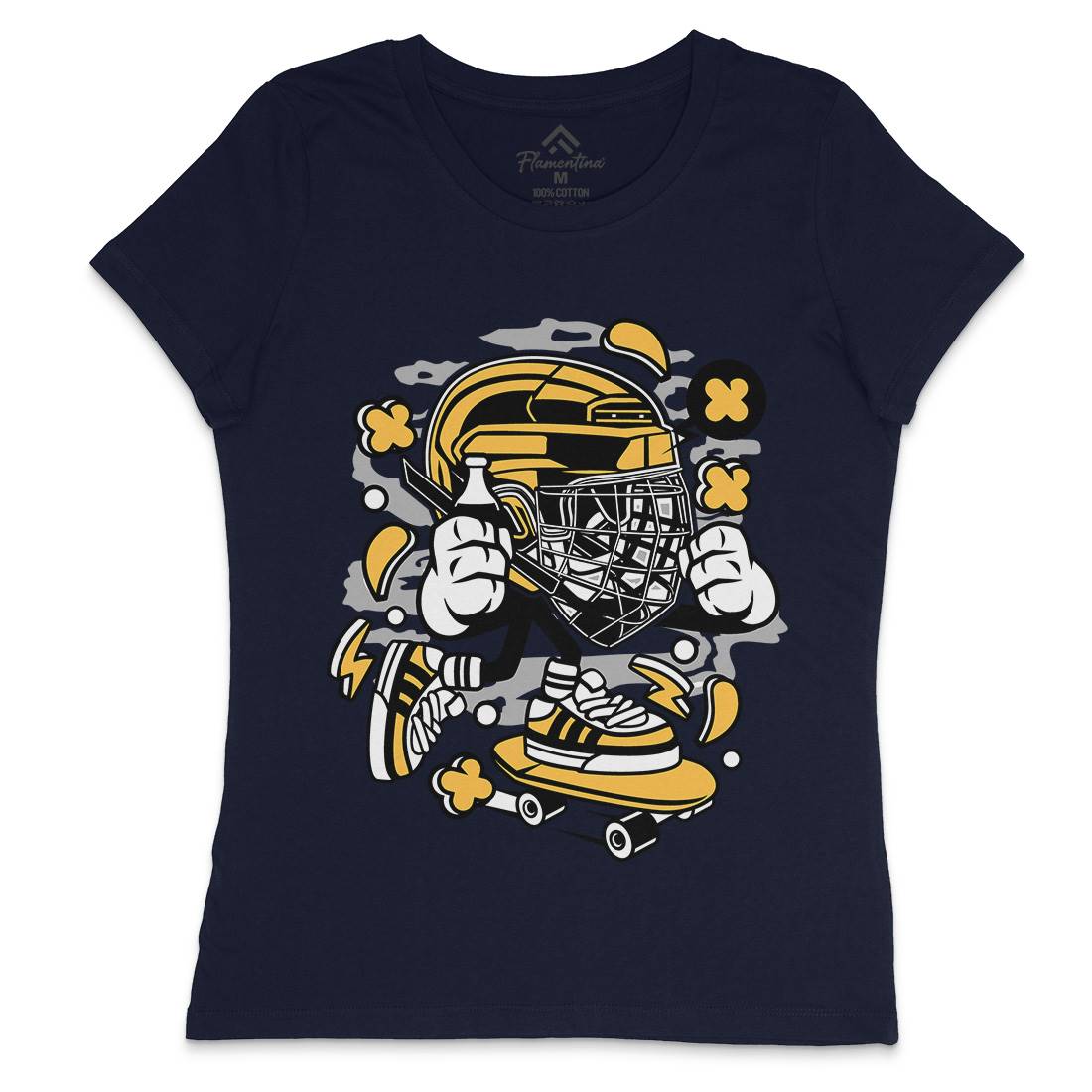 Hockey Skater Womens Crew Neck T-Shirt Sport C143