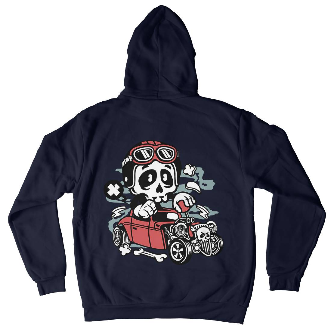 Hot Rod Skull Mens Hoodie With Pocket Cars C145