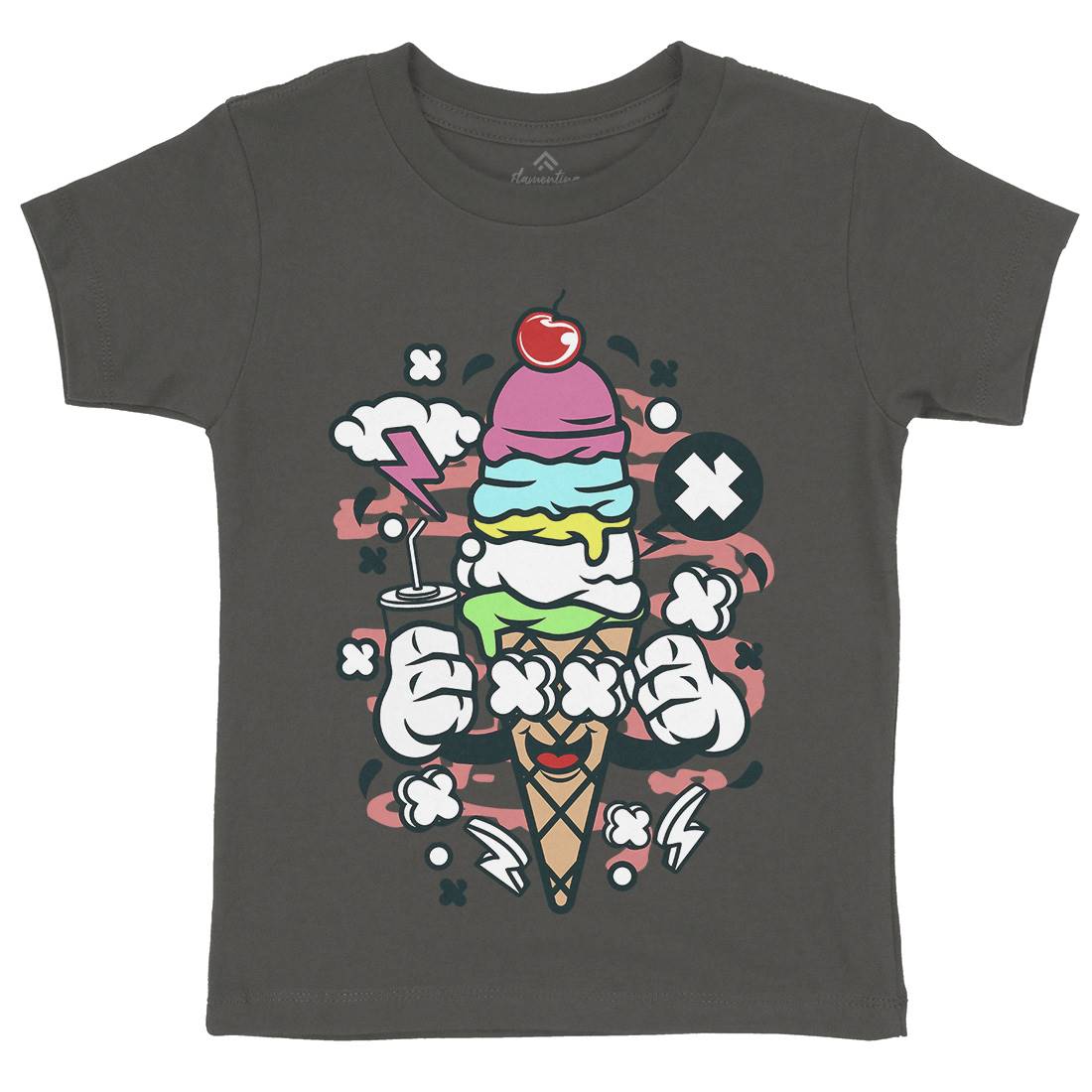 Ice Cream Kids Crew Neck T-Shirt Food C146