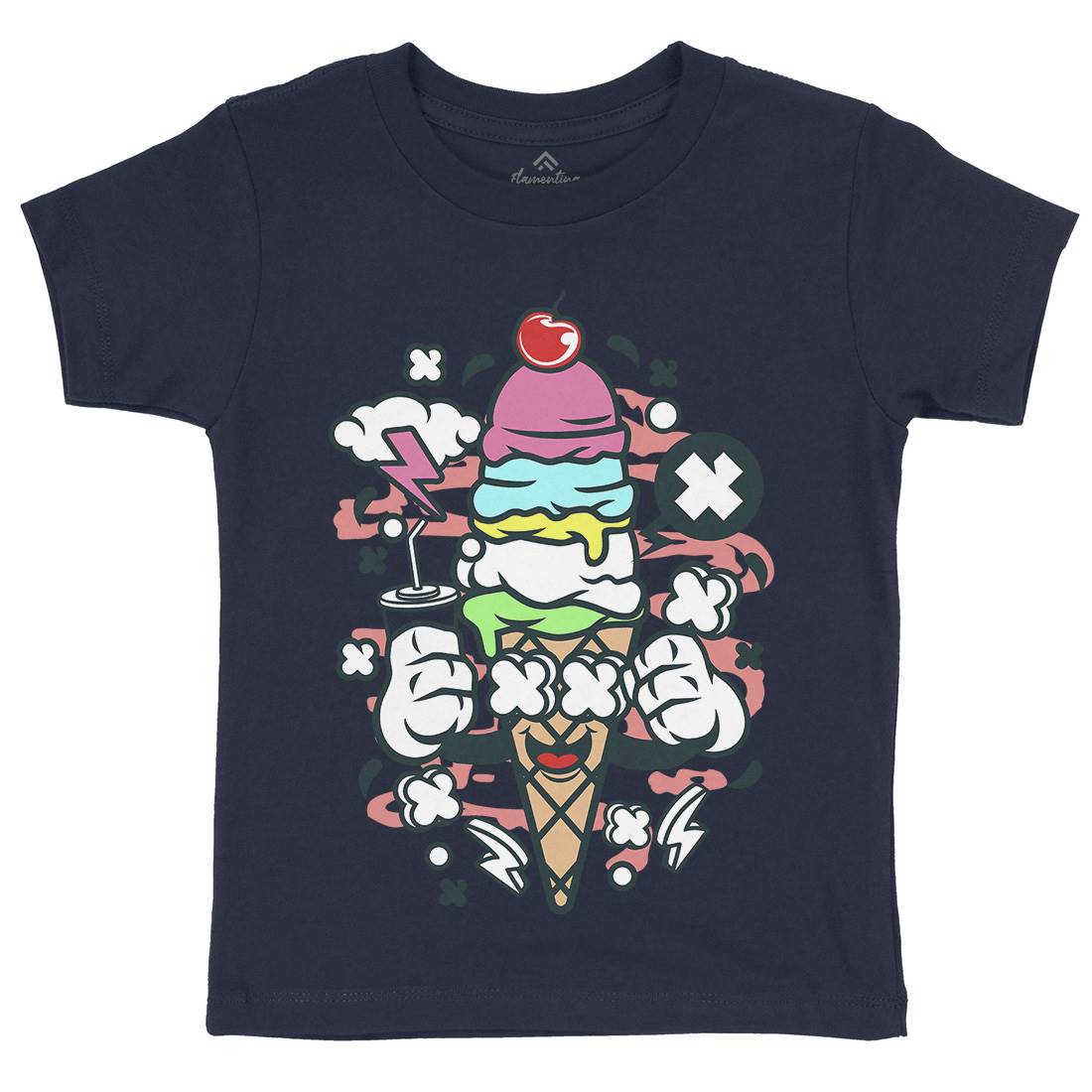 Ice Cream Kids Organic Crew Neck T-Shirt Food C146