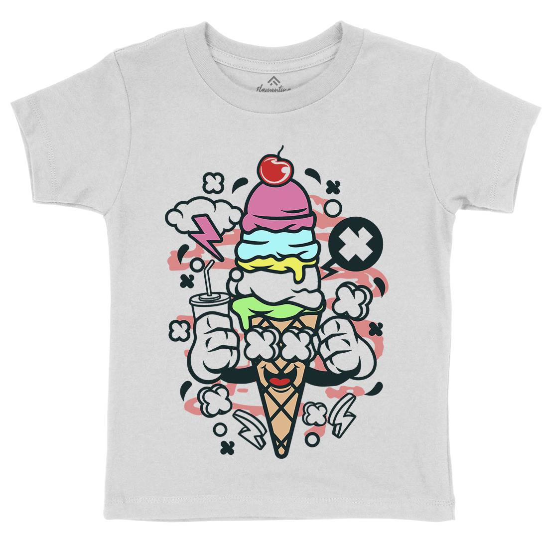 Ice Cream Kids Organic Crew Neck T-Shirt Food C146