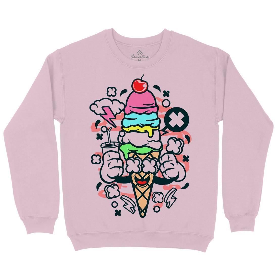 Ice Cream Kids Crew Neck Sweatshirt Food C146