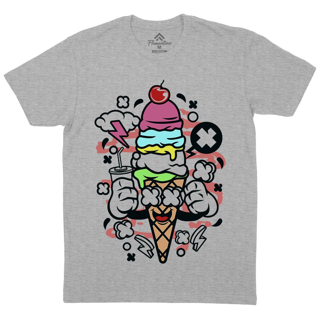 Ice Cream Mens Crew Neck T-Shirt Food C146