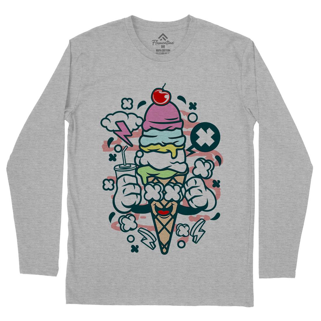 Ice Cream Mens Long Sleeve T-Shirt Food C146