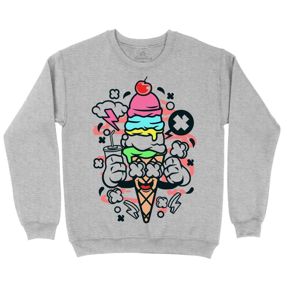 Ice Cream Mens Crew Neck Sweatshirt Food C146
