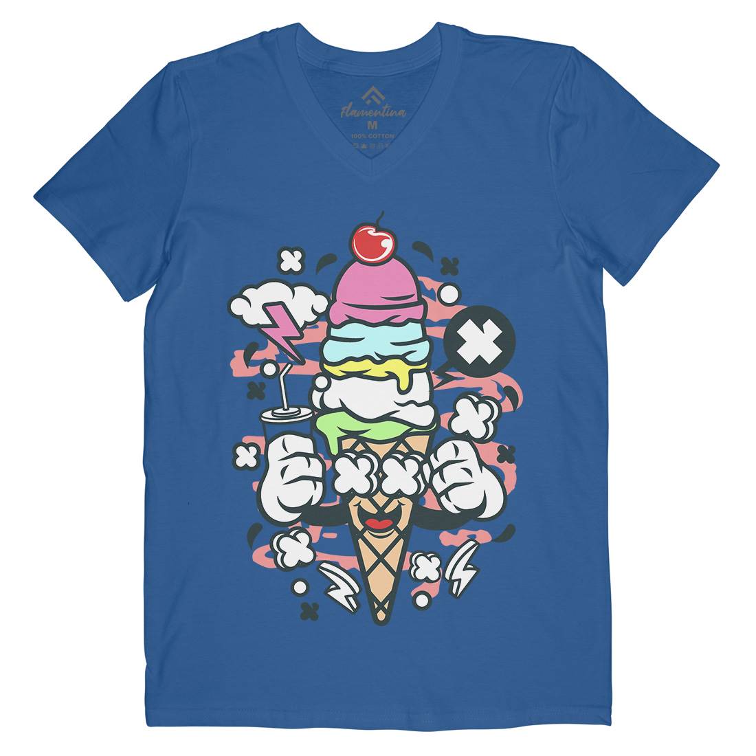 Ice Cream Mens V-Neck T-Shirt Food C146