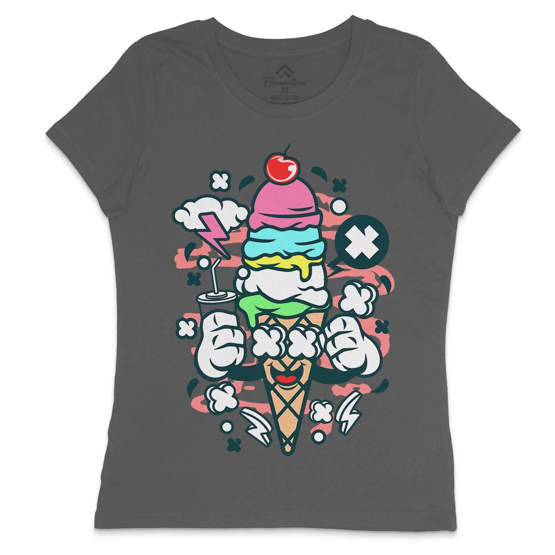 Ice Cream Womens Crew Neck T-Shirt Food C146