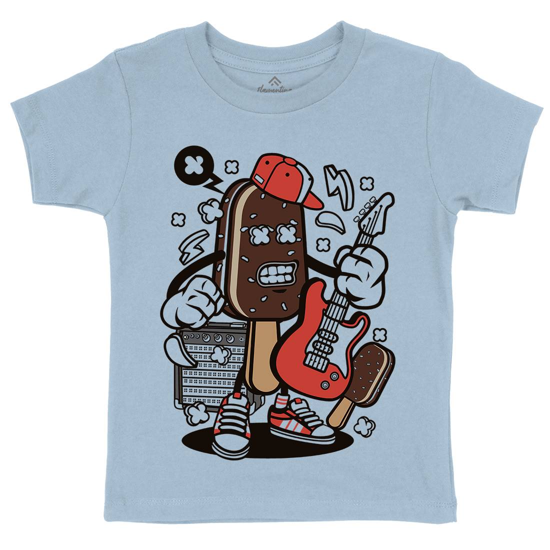 Ice Cream Rock Star Kids Organic Crew Neck T-Shirt Music C148
