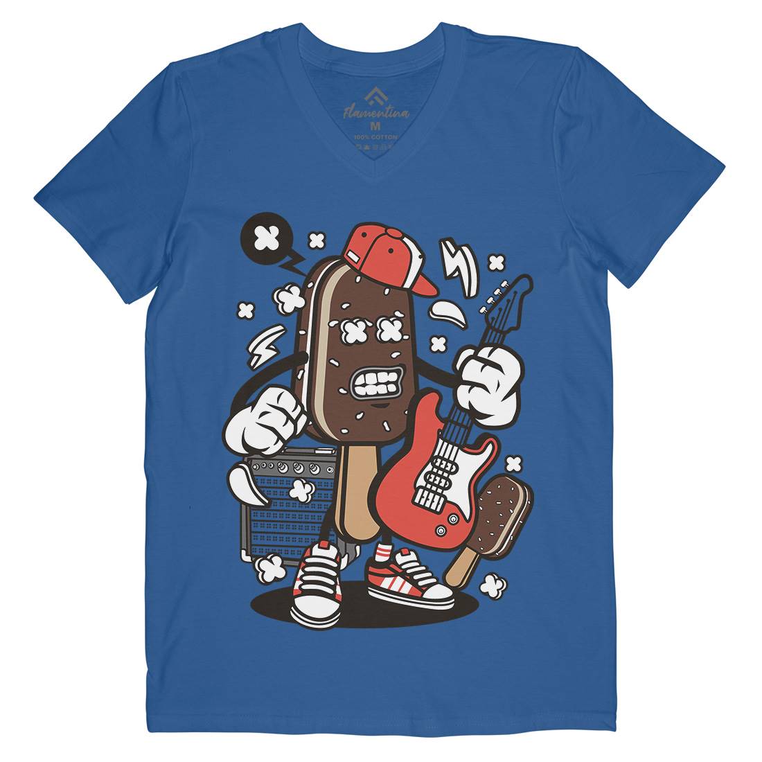 Ice Cream Rock Star Mens V-Neck T-Shirt Music C148