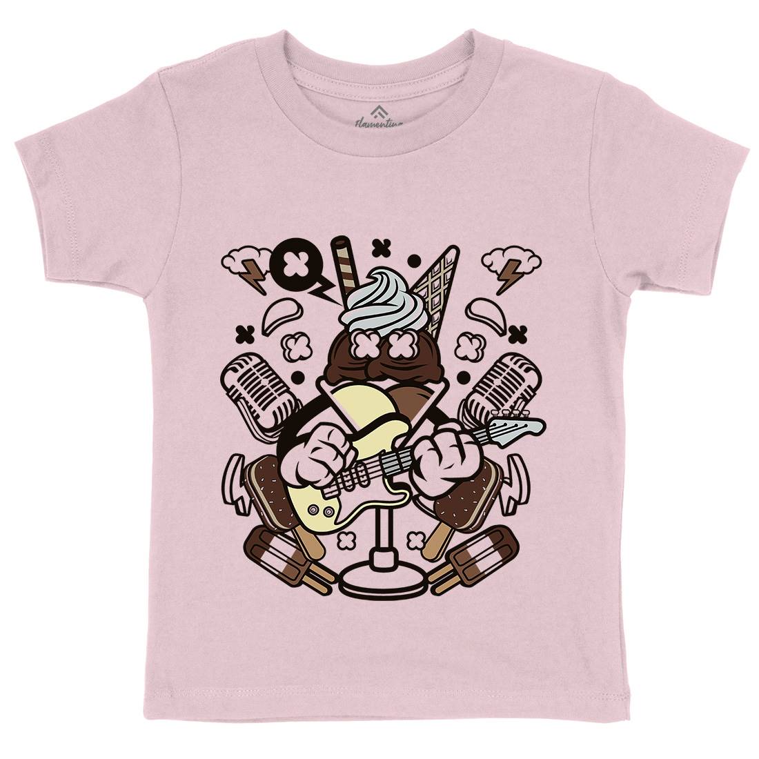 Ice Cream Rocker Kids Crew Neck T-Shirt Music C149