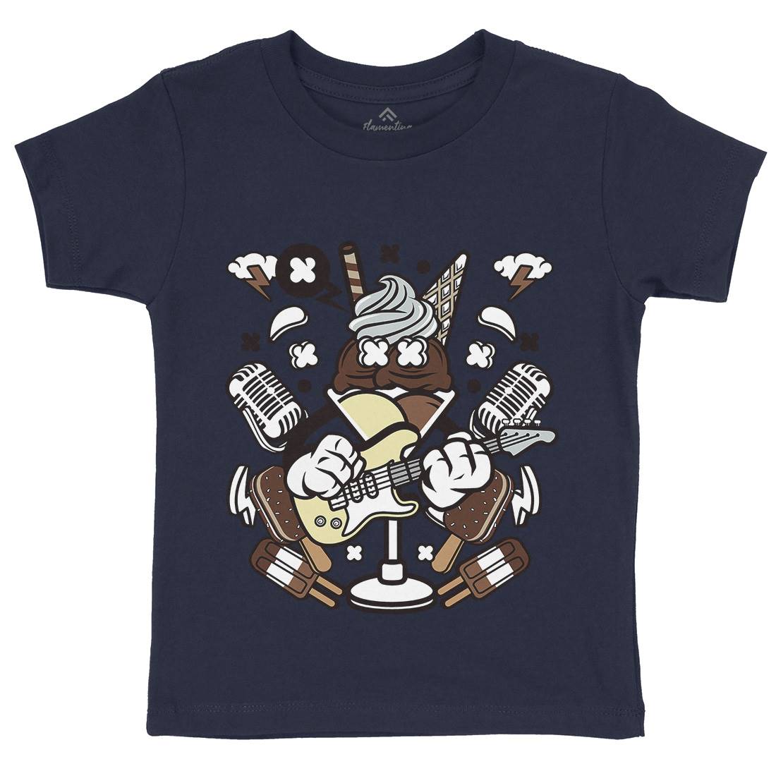 Ice Cream Rocker Kids Crew Neck T-Shirt Music C149