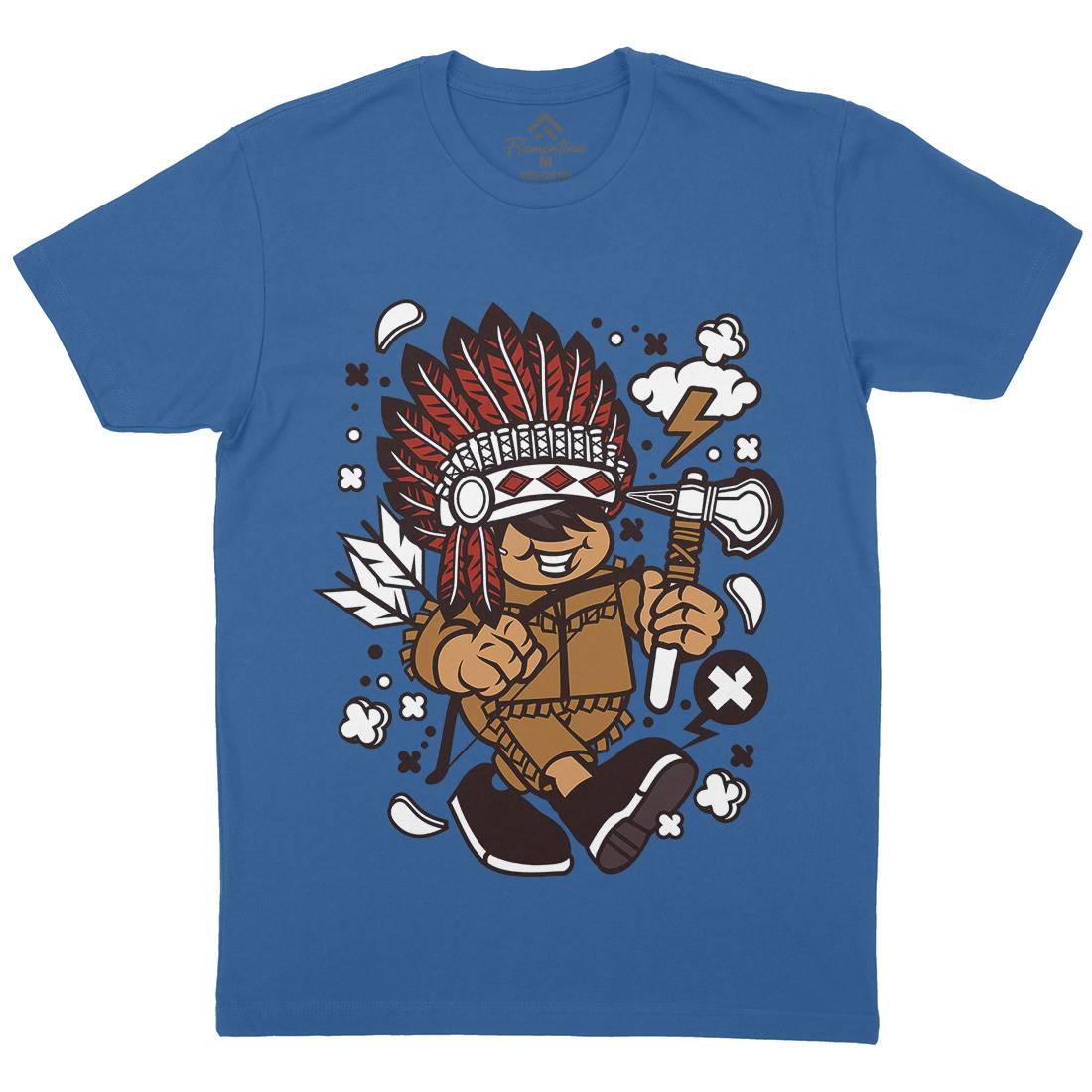 Indian Chief Kid Mens Crew Neck T-Shirt American C152