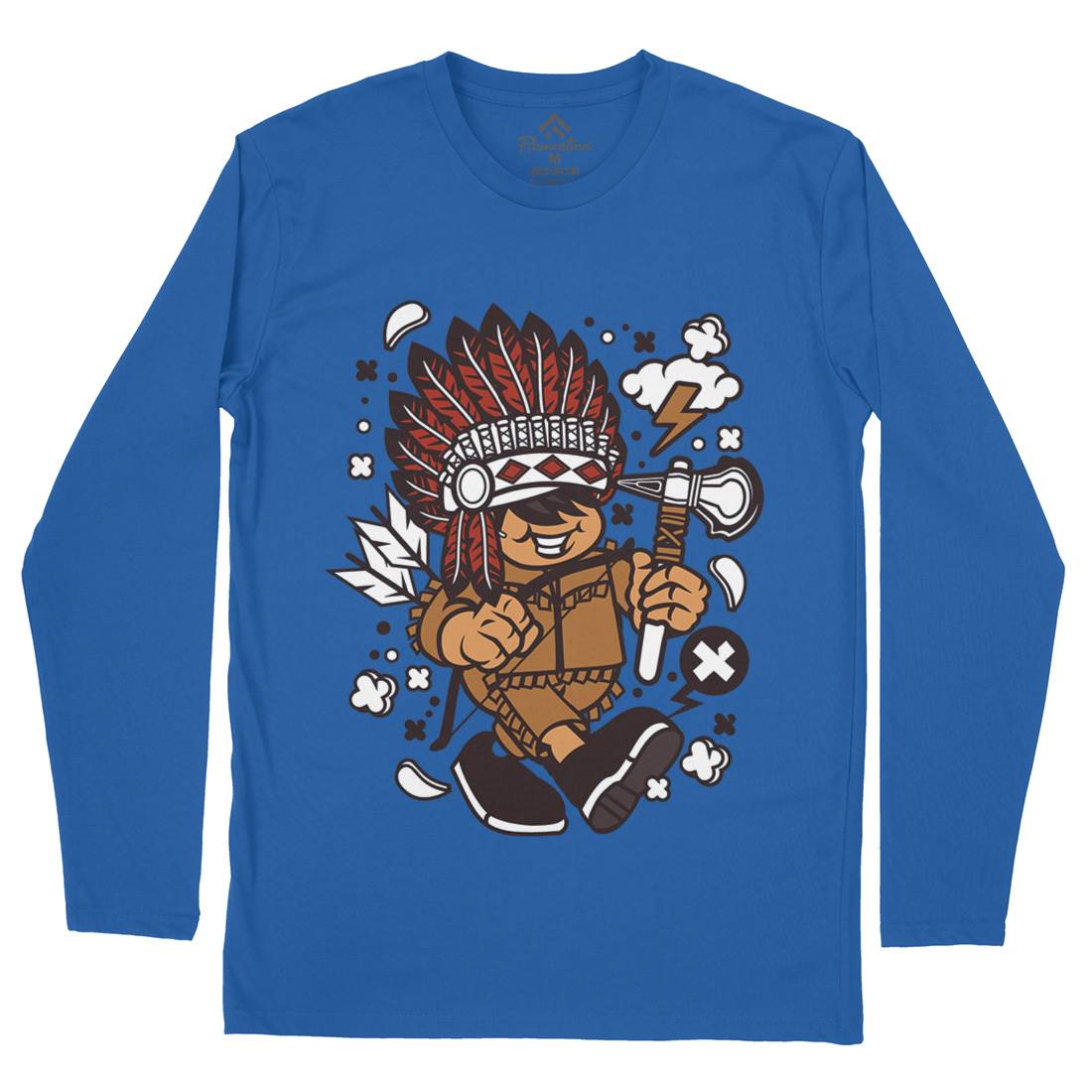 Indian Chief Kid Mens Long Sleeve T-Shirt American C152