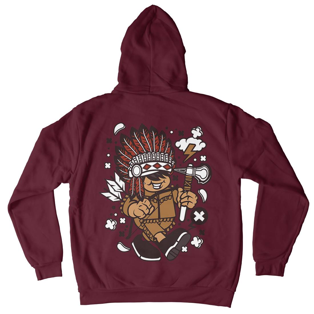 Indian Chief Kid Mens Hoodie With Pocket American C152