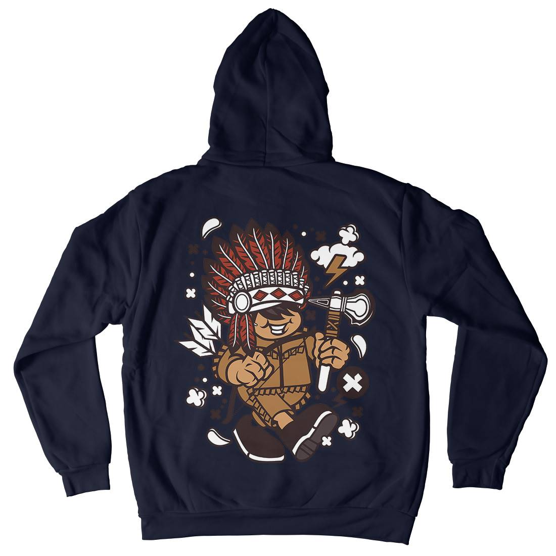 Indian Chief Kid Mens Hoodie With Pocket American C152